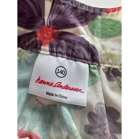 Hanna Andersson Girls' Size 140 (10) Watercolor Floral Short Sleeve Dress Cotton - Picture 5 of 6